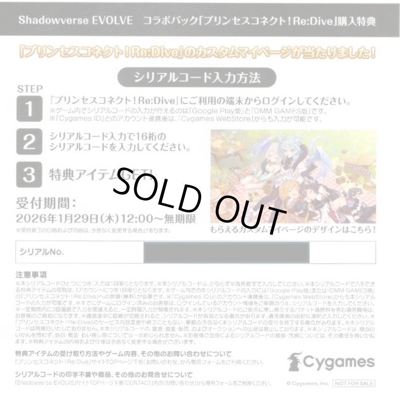 画像1: 【CP04 BOX購入特典】「プリンセスコネクト! Re:Dive」カスタムマイページ用シリアルコードA[SVE_CP04-codeA] (1)